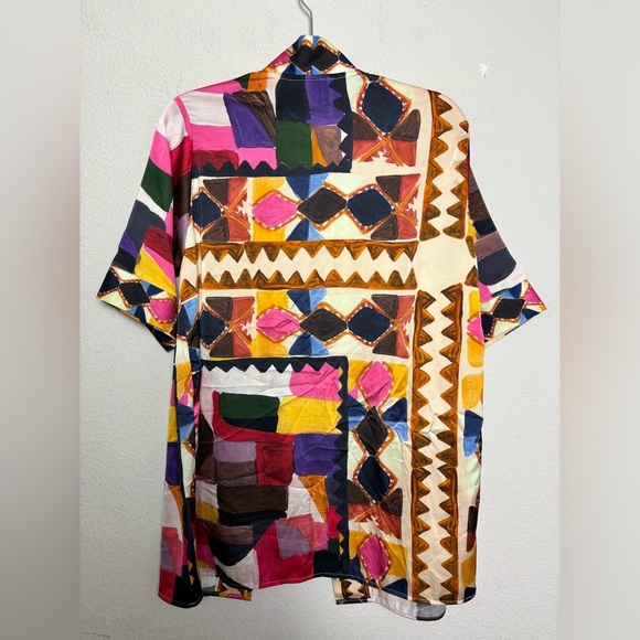 Soft Surroundings Margot Multi Geometric Open Front Kimono Sleeve Cardigan S/M - Picture 7 of 8